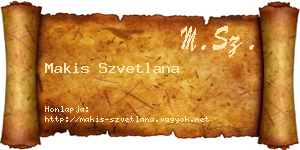 Makis Szvetlana névjegykártya